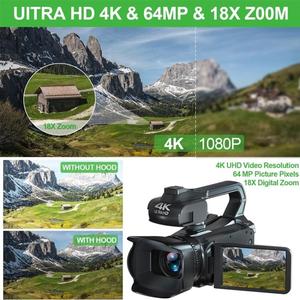 Nouveautés Caméras numériques 4k 16x HD Microphone 64 <span class=keywords><strong>millions</strong></span> Caméscope Vision nocturne Caméra de vlogging pour Youtube Lumière vidéo LED - Product Image 3