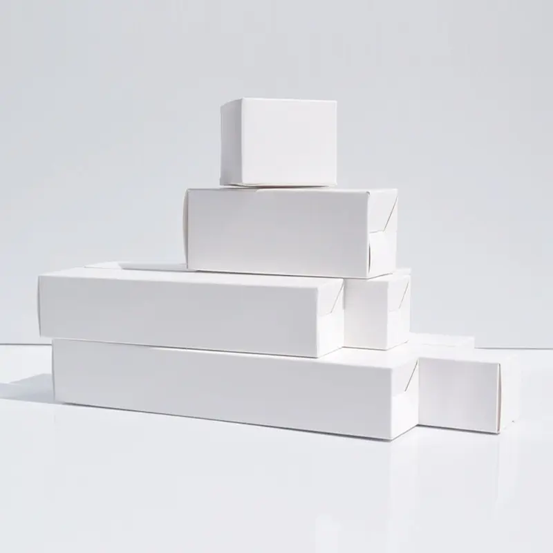 Grosir Pabrik kustomisasi harga rendah diskon besar kertas kosong kotak hadiah kardus lipat putih dengan logo sendiri