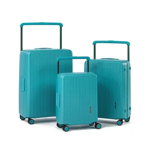 PP material portable carry on suitcase travel style 3PCS luggage sets hardshell large capacity luggage wholesale