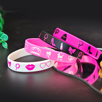 Pulseras de Silicona Personalizadas al por Mayor de Fábrica, Pulseras de Goma Rosas para Fiestas de Baile y Cumpleaños, Suministros para Eventos, Logotipo Personalizado