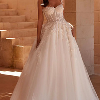 LSSM024 Nouveau Design Dentelle Illusal Appliune Robe Longue Mode Elégante Robes de Mariage Grande Taille