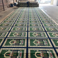 Imprimer tapis de prière de mosquée musulmane Axminster modèles personnalisés 4*25 rouleau tapis personnalisés tapis de prière de mosquée pour mosquée