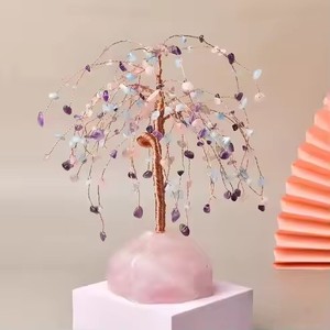 Árbol de la Abundancia de Cristal Natural en Polvo, Base de Cuarzo Rosa Crudo, Decoración para el Hogar, Árbol de la Abundancia de Cristal de 7 Chakras - Product Image 4