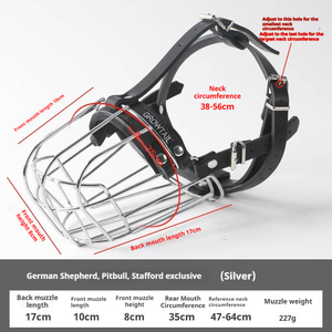 하이 퀄리티 야외 스테인레스 스틸 개 입 마스크 안티 바이트 안전 금속 마스크 개를위한 <span class=keywords><strong>muzzles</strong></span> - Product Image 4