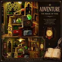 Maison de poupée en bois Magic City, kit de maison miniature DIY, mini maison de poupée, kit de coin lecture, puzzle en bois 3D, ornements de château paysager