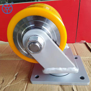 WBD Twin wheel 1/2/3 <span class=keywords><strong>ton</strong></span> industrial Super <span class=keywords><strong>heavy</strong></span> <span class=keywords><strong>duty</strong></span> pu Núcleo de Aço Forjado carga 5 toneladas roda do rodízio com freio - Product Image 3