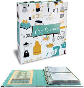 Carpeta de 3 anillas con impresión personalizable, <span class=keywords><strong>libro</strong></span> de cocina de hojas sueltas, bonito <span class=keywords><strong>libro</strong></span> de carpeta de recetas - Product Image 1