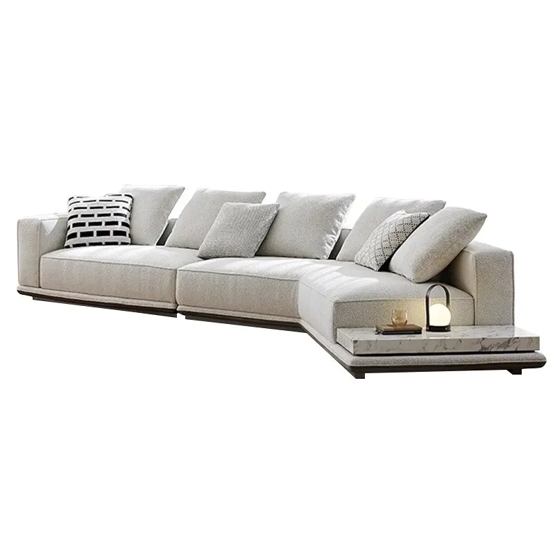 Light luxury Italian Minimalist Horizon Cotton Linen fabric living room furniture household sofas sectionals sofa set