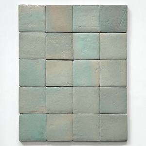Carreaux en porcelaine zellige carrés bleu clair faits à la main, carreaux muraux en céramique rustique de haute qualité, intérieur luxueux, antibactérien, <span class=keywords><strong>maison</strong></span> - Product Image 4