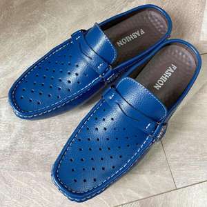 Mocasines de Cuero Vacuno Crudo para Hombre, Zapatillas de Cuero Genuino, Sandalias Casuales sin Talón con Punta Cubierta - Product Image 2