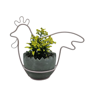Fête de mariage Pâques <span class=keywords><strong>Jardin</strong></span> Bureau Ornement Métal Oiseau Fleur Artificielle Plante dans <span class=keywords><strong>Mini</strong></span> Ciment <span class=keywords><strong>Bassin</strong></span> En Pot - Product Image 1