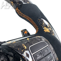 Amélioration de l'intérieur de la voiture en fibre de carbone, volant personnalisé en cuir en fibre de carbone adapté à Jeep Grand Cherokee/Dodge