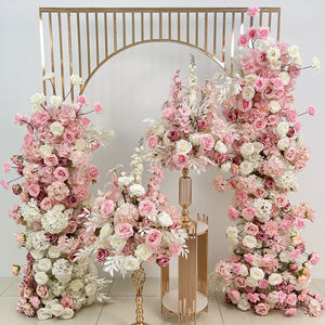 M94 Rosa <span class=keywords><strong>Blanca</strong></span> Rosa <span class=keywords><strong>flor</strong></span> <span class=keywords><strong>guirnalda</strong></span> pasillo centros de mesa telón de fondo boda <span class=keywords><strong>flor</strong></span> corredor arco flores decorativas - Product Image 1