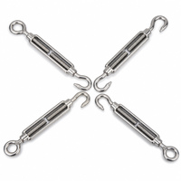 Tendeurs à crochet et œillet en acier inoxydable à corps ouvert pour câbles métalliques, quincaillerie de rigging marin, fournitures de fixation en gros
