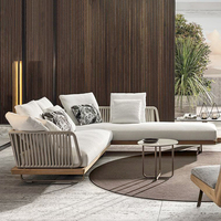 Büyük Modern 3-Piece lüks açık salon koltuk takımı türkiye kalın halat hasır veranda bahçe otel-dayanıklı Metal Rattan mobilya