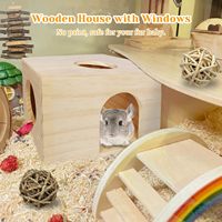 Maisonnette en bois multi-trous pour petits animaux, abri pour chinchilla, cochon d'Inde, hamster, vente en gros