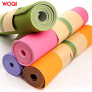 Esterilla de yoga Woqi de 6 mm de grosor, plegable, antideslizante, rectangular, para fitness y moldeamiento corporal, color rosa intenso - Product Image 2