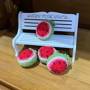 ชุดพวงกุญแจคาราบิเนอร์ถักโครเชต์ทำมือประกอบด้วยมะนาวลูกแพร์ส้มแตงโมสำหรับกระเป๋าและของตกแต่ง - Product Image 2