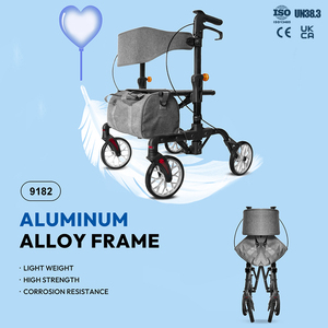 High Quality CE Certified Lightweight Rollator Portable Travel <strong>Walker</strong> Height Adjustable Armrests <strong>Seat</strong> <strong>for</strong> Elderly Home Hospital - Product Image 2