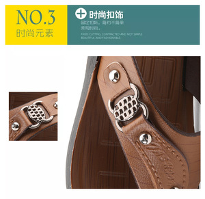 Tongs de plage antidérapantes de luxe pour hommes en cuir PU, tongs pour hommes, été - Product Image 4