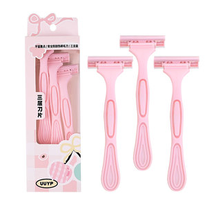 Meilleure vente <span class=keywords><strong>rasoir</strong></span> pour femmes marque privée boîte emballée <span class=keywords><strong>rasoir</strong></span> de haute qualité pour les femmes 3 lames 3 pièces ensemble - Product Image 1