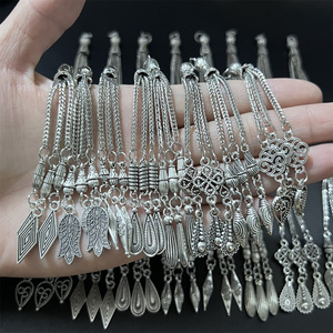 イスラム教徒用水滴型メタルペンダント合金タッセル<span class=keywords><strong>DIY</strong></span>イスラムジュエリーアクセサリータスビーフ祈りの数珠ロザリオ部品 - Product Image 2