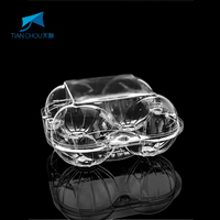 Conteneur en plastique PET carré de qualité alimentaire, de taille moyenne, personnalisé, à 4, 6, 8, 12, 16 ou 32 compartiments, pour fruits de la passion et figues Siraitia