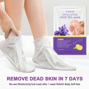 Masque pour les pieds et les mains en vente chaude, vitamine C, glycérine, acide hyaluronique, hydratant, blanchissant, masque exfoliant pour les pieds à la lavande - Product Image 4