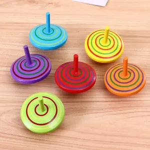 Small Wooden Spin Tops Nostalgic Parent-Child Educational Toy Kindergarten Gift