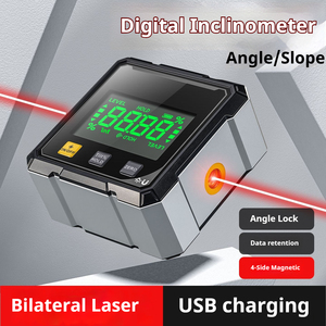 Niveau laser rouge 650 nm, affichage <span class=keywords><strong>numérique</strong></span>, <span class=keywords><strong>inclinomètre</strong></span> magnétique, jauge d'angle à 360 degrés, qualité industrielle, bricolage - Product Image 4