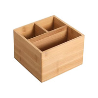 Boîte de rangement de bureau en bambou multi-fonctionnelle organisateur étudiant bureau porte-stylo boîte organisateur avec stockage de papeterie créative
