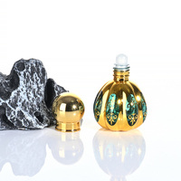 Vente en gros de flacons de parfum Oud doré de 10 ml, huile essentielle arabe de Dubaï, avec bille et applicateur en verre