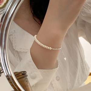 Collar de Perlas Francesas de Plata S925 Wenchi para Mujer, Simple y Elegante, con Cuentas Elegantes, Joyería para el Verano, Modelo Chino 20983 - Product Image 1