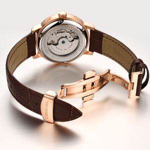 CARNAVAL Montre de sport de luxe pour homme Tourbillon Fonction date 50M Étanche Acier inoxydable Saphir Cristal 41mm Mécanique - Product Image 4