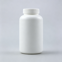 Flacon cylindrique en HDPE blanc pour médicaments avec bouchon blanc |   Boîte à pilules vide de taille personnalisée pour vitamines, comprimés et compléments alimentaires