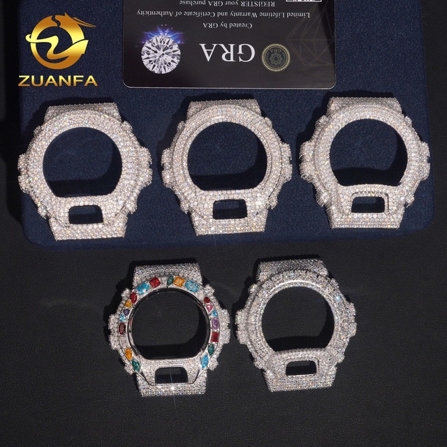 Hip Hop Jewelry Watch Accessories Parts 925 Silver Iced Out DW6900 Moissanite Watch Case Bezel