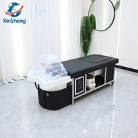 Salon cheveux lavage chaise Massage shampooing lit avec circulation d'eau et vapeur pédicure bol pied Spa shampooing lit pour Salon