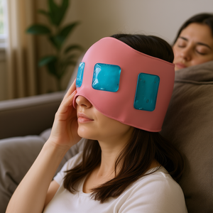 Gorro de terapia de frío y calor Venus, color rosa, reutilizable, para aliviar la migraña, el dolor de cabeza y la presión sinusal. - Product Image 2