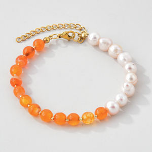 Ensemble de bijoux tendance pour femmes, nouveau design, pierres naturelles, perles, collier, boucles d'oreilles, bracelet - Durable, hypoallergénique, mariage - Product Image 5