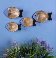Décoration murale Lot de 2 poissons suspendus en bois de plage nautique côtière