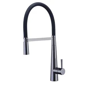 Quality Manufacturer UPC Single Handle Pull Down Silicon Rubber Flexible Pipe Kitchen Faucet Tap
