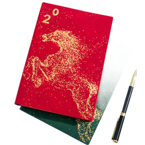 Agenda en cuir LX-1103 2026 avec reliure filée, carnet professionnel, motif cheval gaufré, agenda de bureau multifonction - Product Image 5