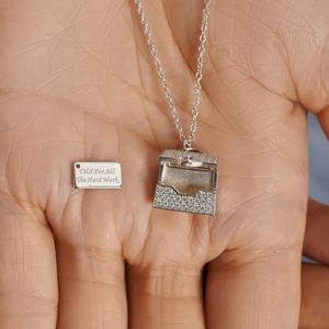 Dylam Exquisite Design Best Mother's Day Gift S925 <b>Silver</b> 5A Zirconia Letter <b>Handbag</b> Pendant Jewelry Necklace for Women Mother - Product Image 3