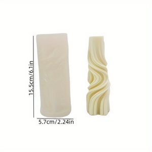 แม่พิมพ์เทียนซิลิโคนรูปทรงเรขาคณิตลายคลื่นสร้างสรรค์ สำหรับทำเทียนหอมตกแต่งบ้าน ของที่ระลึก DIY ใช้ซ้ำได้ ปลอดภัยสำหรับเตาอบ - Product Image 6