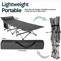 Lit de Camping léger et Portable de qualité supérieure, lit en tissu robuste, avec grande poche, pour adultes et enfants
