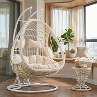 2026 Fauteuil suspendu balancelle à bascule en métal, style hamac double, avec accoudoirs, pour balcon et extérieur