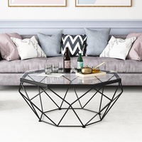 Table d'angle de luxe en acier inoxydable doré avec plateau en marbre artificiel blanc, table basse