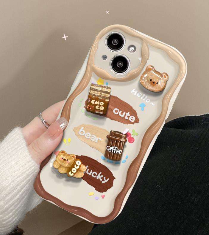 Cute Lucky Cartoon Coffee Bear Soft Phone Case