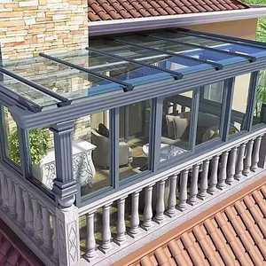 Conception de véranda en verre, <span class=keywords><strong>solarium</strong></span> <span class=keywords><strong>professionnel</strong></span>, cadre de fenêtre personnalisé, véranda en verre et aluminium - Product Image 5