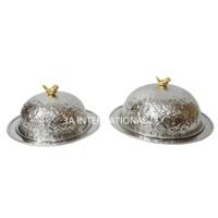 Chauffe-plats en argent plaqué, vente chaude, service de buffet, ensemble de trois chauffe-plats à vendre au prix de gros